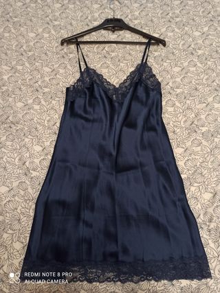 Combinación Intimissimi encaje seda azul XS
