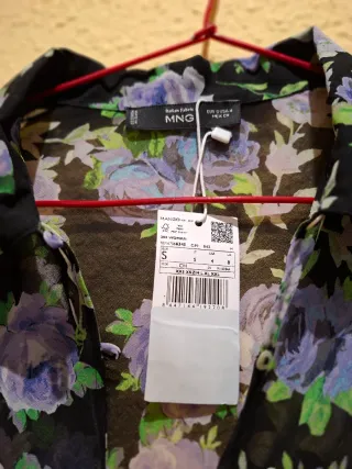 Blusa gasa floral Mango Talla S
