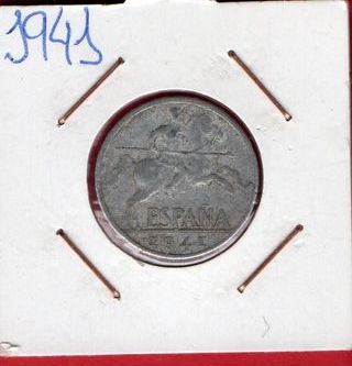 Monete da 5 centesimi Spagna 1940, 1941, 1945
