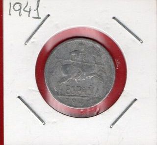 Monete da 5 centesimi Spagna 1940, 1941, 1945