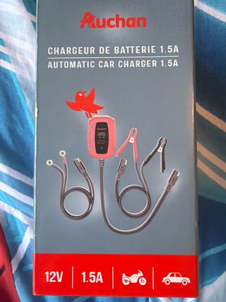Cargador Batería Coche y moto 12V 1.5A Auchan