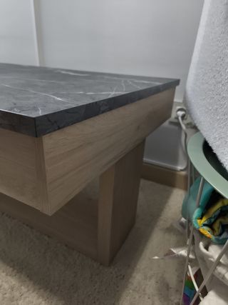 Mesa de centro moderna mármol y madera