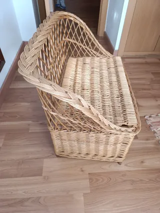 Cofre asiento mimbre 75x40