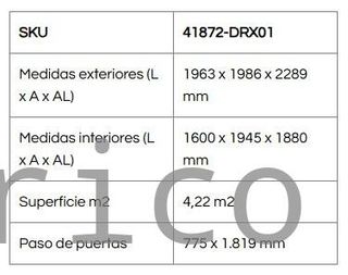 Caseta Metálica Palladium 196x198x228 cm - Duramax