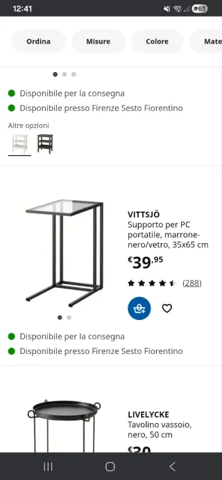 Coppia tavolini da caffè/supporto per PC Ikea mod.