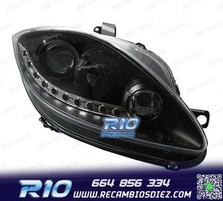 FAROS PARA SEAT LEON ALTEA TOLEDO 04-09 LUZ DIURNA LED FONDO