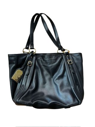Bolso Tote Ralph Lauren Negro Piel