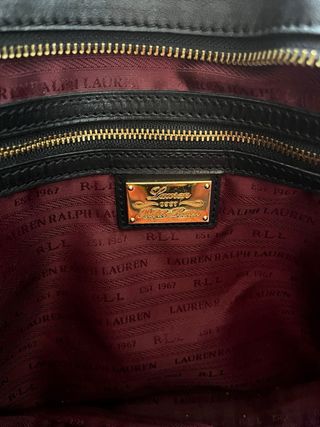 Bolso Tote Ralph Lauren Negro Piel