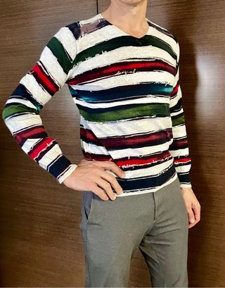 Jersey Desigual V-neck Hombre Multicolor
