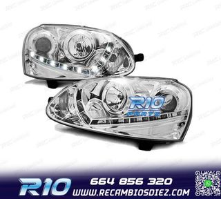 FAROS XENON VOLKSWAGEN VW GOLF 5 03-08 LUZ DIURNA LED CROMAD
