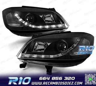 FAROS PARA OPEL ZAFIRA 99-05 LUZ DIURNA LED NEGROS