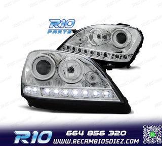 FAROS MERCEDES CLASE ML W164 05-08 LUZ DIURNA FONDO CROMO