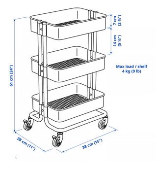 Carrito de Almacenamiento Negro