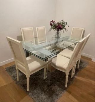 Mesa de cristal extensible diseño moderno