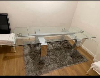 Mesa de cristal extensible diseño moderno