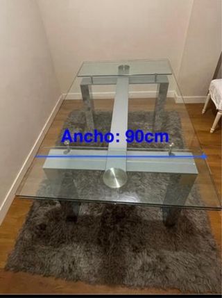 Mesa de cristal extensible diseño moderno