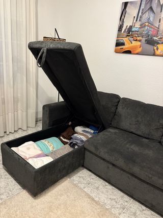 Divano chaise longue grigio marengo