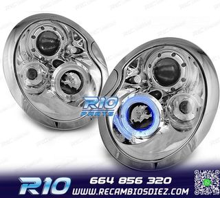 FAROS PARA MINI COOPER 01-04 OJOS ANGEL CROMADOS
