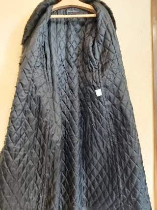 Abrigo largo de piel negro mujer/hombre