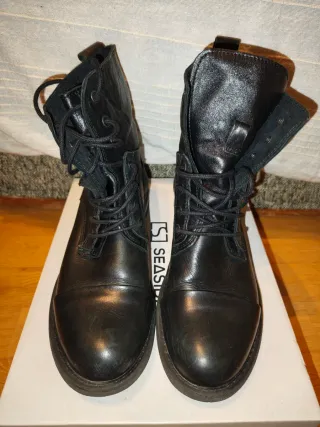 Botines de piel negros talla 41