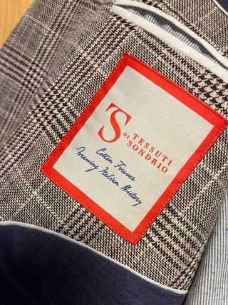 Americana El Ganso cuadros gris y azul