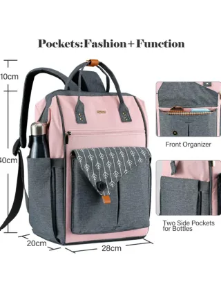 Mochila para PC portatil Rosa y Gris