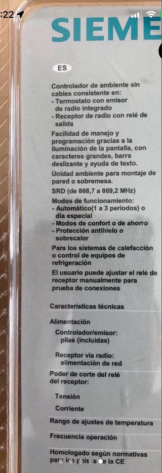 Cronotermostato Siemens