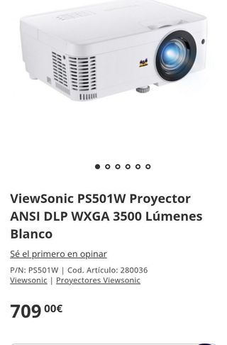 Proyector ViewSonic PS501W DLP WXGA 3600 lm