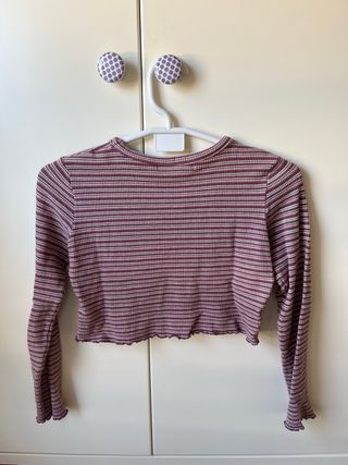 Pull&Bear Top Rayas Manga Larga