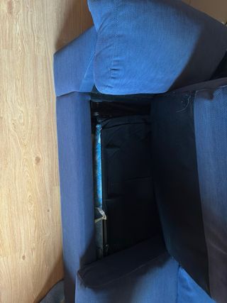 Sofá cama y sillón reclinable azul