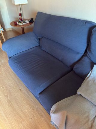 Sofá cama y sillón reclinable azul