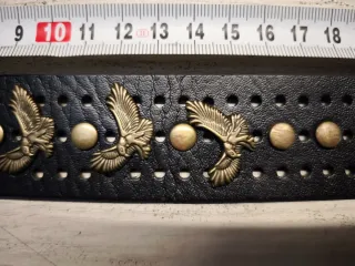 Bracciale nero con aquile dorate