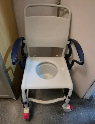Silla WC Ducha Azul y Blanca