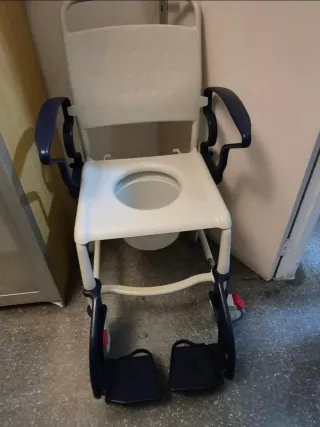 Silla WC Ducha Azul y Blanca