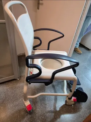 Silla WC Ducha Azul y Blanca