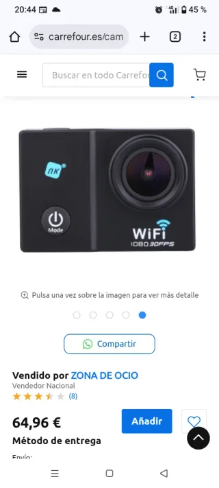 Minicamara gopro de fotos y vídeo Privilege