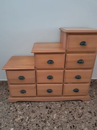 Mueble recibidor escalonado madera (NO ENVIOS)