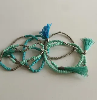 Conjunto 7 Pulseras Turquesa