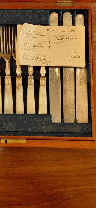 Cassetti servizio Sheffield 1890 con Custodia