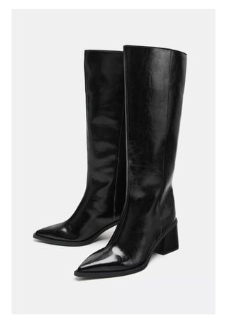 Botas altas de tacón negras