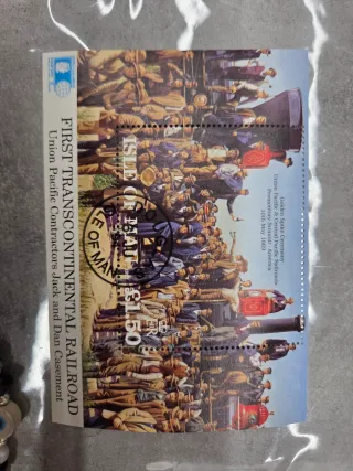 Isola di Man Francobollo First Transcontinental Ra