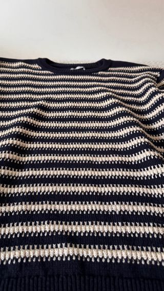 Jersey Zara Rayas Azul Beige