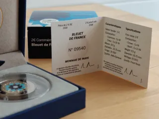 Moneda 2 euros Francia 2015 PROOF - COLOR - BLEUET