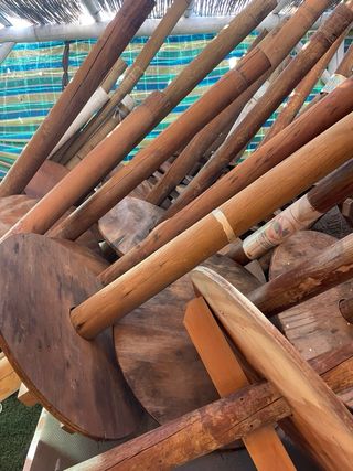 Juego 50 hamacas playa + 25 sombrillas