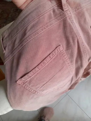Pantaloni velluto millerighe rosa Oltre