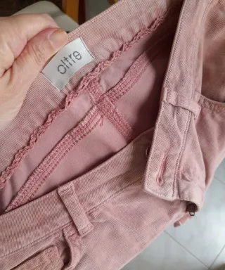 Pantaloni velluto millerighe rosa Oltre