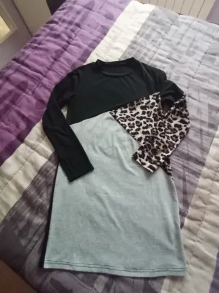 Vestido Talla XS Negro y Gris