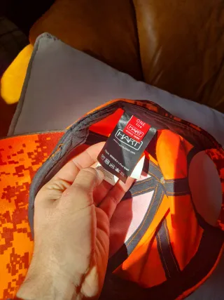 Gorra de caza HART camuflaje naranja con camuflaje