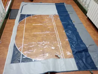 Toldo y cerramiento ligero para caravana