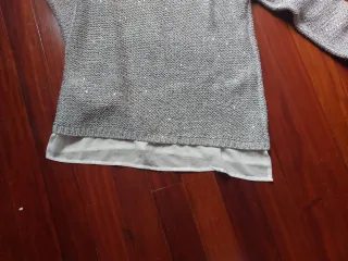 Jersey gris lentejuelas talla S